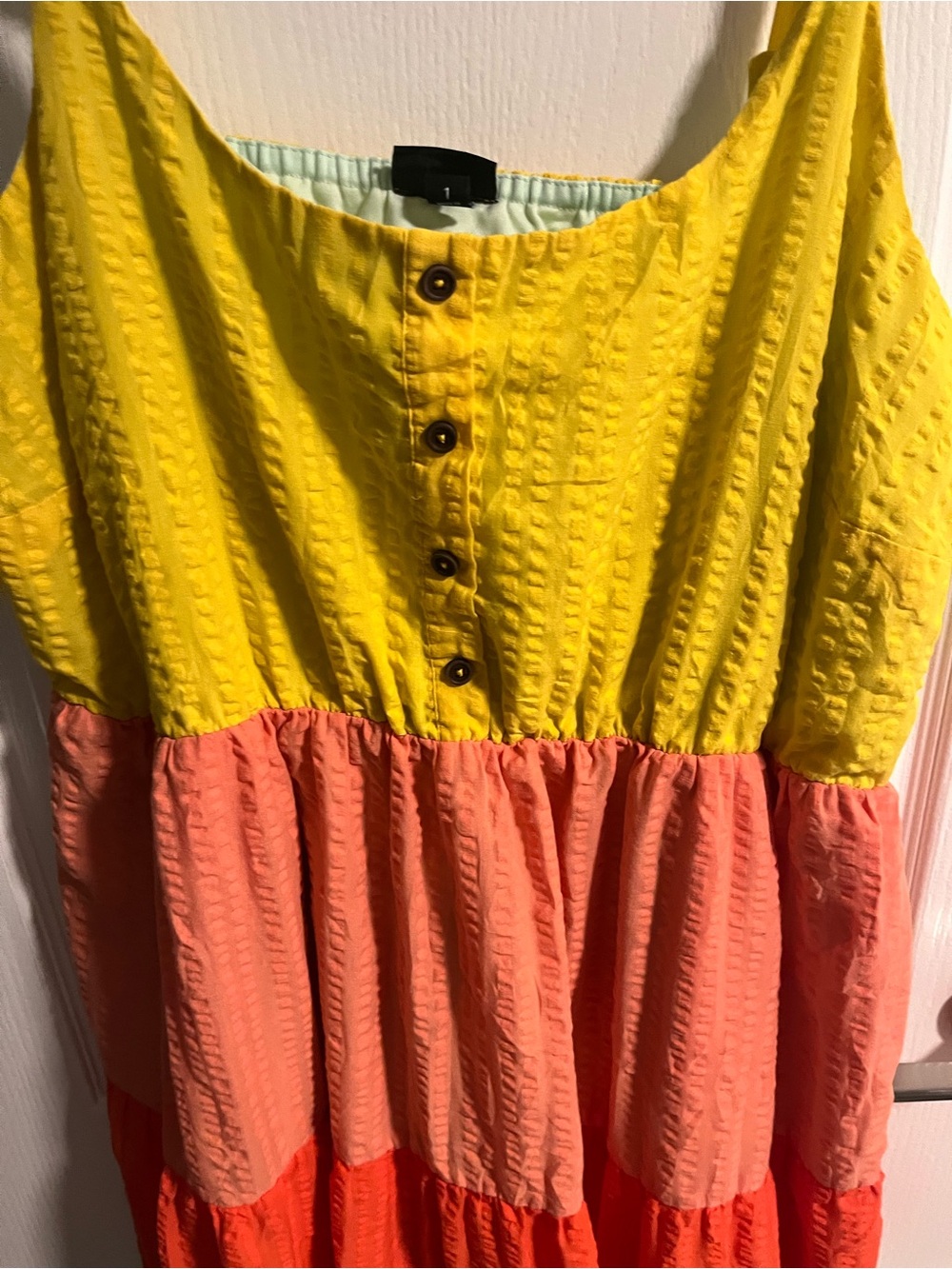 Torrid 1X Rainbow Colorblock Seersucker Tiered Maxi Dress Plus Size - Picture 7 of 7